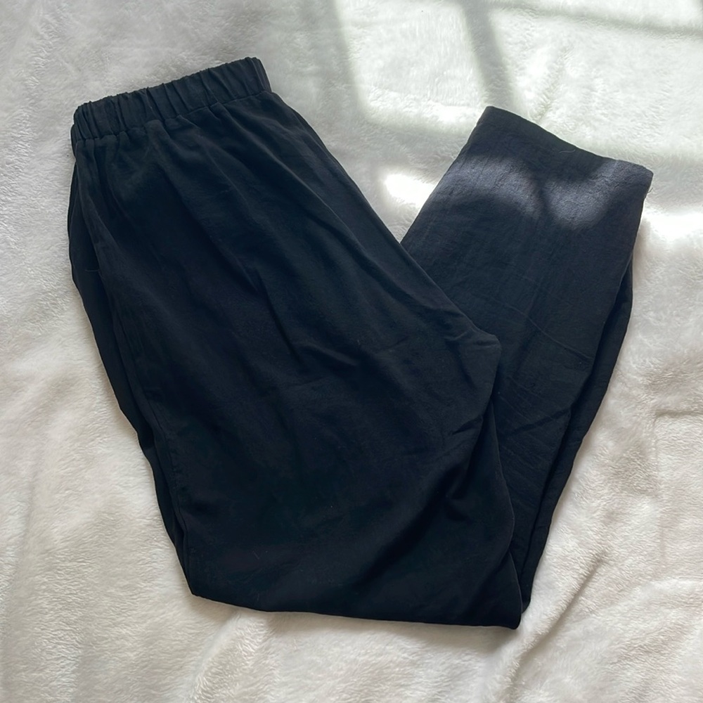 SHEIN | Black Light Linen Style Pants